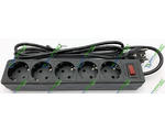  DEFENDER 1,8 m, 5 socket, ES, Black