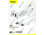  Baseus GaN Fast Charger 45W (1 Type-C + 1 USB) +  USB (Type-C - Type-C)