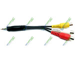  Mini Jack () st 3.5   3RCA 0,1  (15mm) (5-0236)